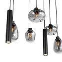 pendant luminaire REFLEXION 9 flames GU10 + E27 IP20, brass dimmable
