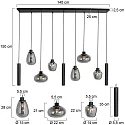 pendant luminaire REFLEXION 9 flames GU10 + E27 IP20, brass dimmable