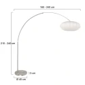 arc luminaire LUMA NOLA 1 flame E27 IP20, steel dimmable