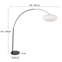 Steinhauer arc luminaire LUMA NOLA 1 flame E27 IP20, black dimmable
