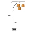 Steinhauer floor lamp SPARKLED LIGHT E27 IP20, dimmable