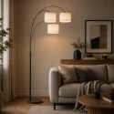 Steinhauer floor lamp SPARKLED LIGHT 3 flames E27 IP20, black dimmable