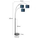 Steinhauer floor lamp SPARKLED LIGHT 3 flames E27 IP20, black dimmable