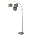 Steinhauer floor lamp SPARKLED LIGHT 3 flames E27 IP20, black dimmable
