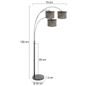 Steinhauer floor lamp SPARKLED LIGHT 3 flames E27 IP20, black dimmable