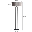 Steinhauer floor lamp STANG 1 flame E27 IP20, black dimmable