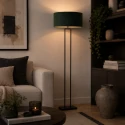 Steinhauer floor lamp STANG 1 flame E27 IP20, black dimmable
