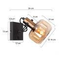 Steinhauer wall luminaire GLASLIC swivelling, rotatable E27 IP20, bronze, black dimmable