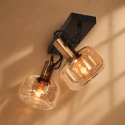 Steinhauer wall luminaire GLASLIC 2 flames, swivelling, rotatable E27 IP20, bronze, black dimmable