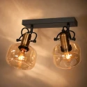Steinhauer wall luminaire GLASLIC 2 flames, swivelling, rotatable E27 IP20, bronze, black dimmable