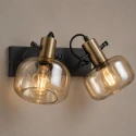 Steinhauer wall luminaire GLASLIC 2 flames, swivelling, rotatable E27 IP20, bronze, black dimmable