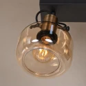 Steinhauer wall luminaire GLASLIC 2 flames, swivelling, rotatable E27 IP20, bronze, black dimmable