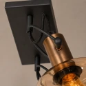 Steinhauer wall luminaire GLASLIC 2 flames, swivelling, rotatable E27 IP20, bronze, black dimmable