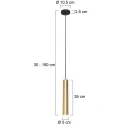 pendant luminaire TUBEL GU10 IP20, brass dimmable