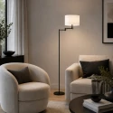 Mexlite floor lamp BELLA 1 flame E27 IP20, black dimmable