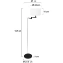Mexlite floor lamp BELLA 1 flame E27 IP20, black dimmable