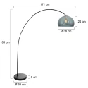 Mexlite arc luminaire SOLVA 1 flame E27 IP20, black dimmable