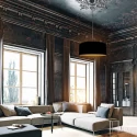 Steinhauer pendant luminaire SPARKLED LIGHT 1 flame E27 IP20, black dimmable