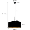 Steinhauer pendant luminaire SPARKLED LIGHT 1 flame E27 IP20, black dimmable