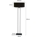 Steinhauer floor lamp STANG 1 flame E27 IP20, black dimmable