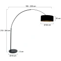 Steinhauer floor lamp SPARKLED LIGHT 1 flame E27 IP20, black dimmable