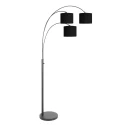 Steinhauer floor lamp SPARKLED LIGHT 3 flames E27 IP20, black dimmable