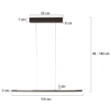 Steinhauer pendant luminaire BANDE 3 flames IP20, cocoa dimmable