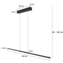 Steinhauer pendant luminaire BANDE 3 flames IP20, black dimmable