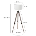 Mexlite floor lamp TRIEK 1 flame E27 IP20, wood dimmable