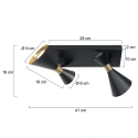 anne light & home ceiling luminaire PRETO 2 flames GU10 IP20, black dimmable