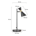 anne light & home table lamp PRETO 1 flame GU10 IP20, black dimmable