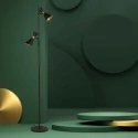 anne light & home floor lamp PRETO 2 flames GU10 IP20, black dimmable