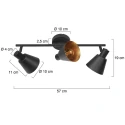 Mexlite ceiling luminaire OEROE 3 flames E14 IP20, black dimmable