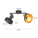 Mexlite ceiling luminaire PRATO 2 flames E14 IP20, black dimmable