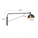 Steinhauer wall luminaire PINTINO 1 flame GU10 IP20, black dimmable