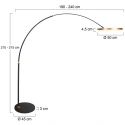 floor lamp RINGLUX 2 flames IP20, gold dimmable