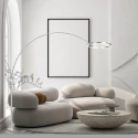 Steinhauer floor lamp RINGLUX 2 flames IP20, steel dimmable
