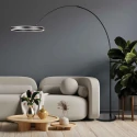 Steinhauer floor lamp RINGLUX 2 flames IP20, black dimmable