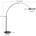 Steinhauer floor lamp RINGLUX 2 flames IP20, black dimmable