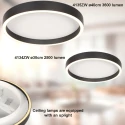 Steinhauer ceiling luminaire RINGLUX 2 flames IP20, black dimmable