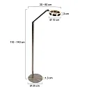 Steinhauer floor lamp RINGLUX IP20, dimmable