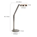 table lamp RINGLUX 2 flames IP20, steel dimmable