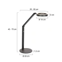 Steinhauer table lamp RINGLUX 2 flames IP20, black dimmable
