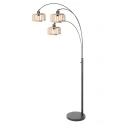 Steinhauer floor lamp BREEZA BEACH 3 flames E27 IP20, black dimmable