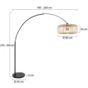 Steinhauer arc luminaire BREEZA BEACH 1 flame E27 IP20, black dimmable