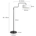 Steinhauer floor lamp BLOEBA 1 flame E27 IP20, black dimmable