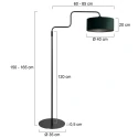 Steinhauer floor lamp BLOEBA 1 flame E27 IP20, black dimmable