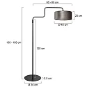 Steinhauer floor lamp BLOEBA E27 IP20, dimmable