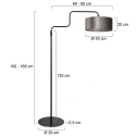 Steinhauer floor lamp BLOEBA 1 flame E27 IP20, black dimmable