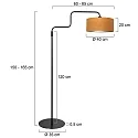 Steinhauer floor lamp BLOEBA E27 IP20, dimmable
